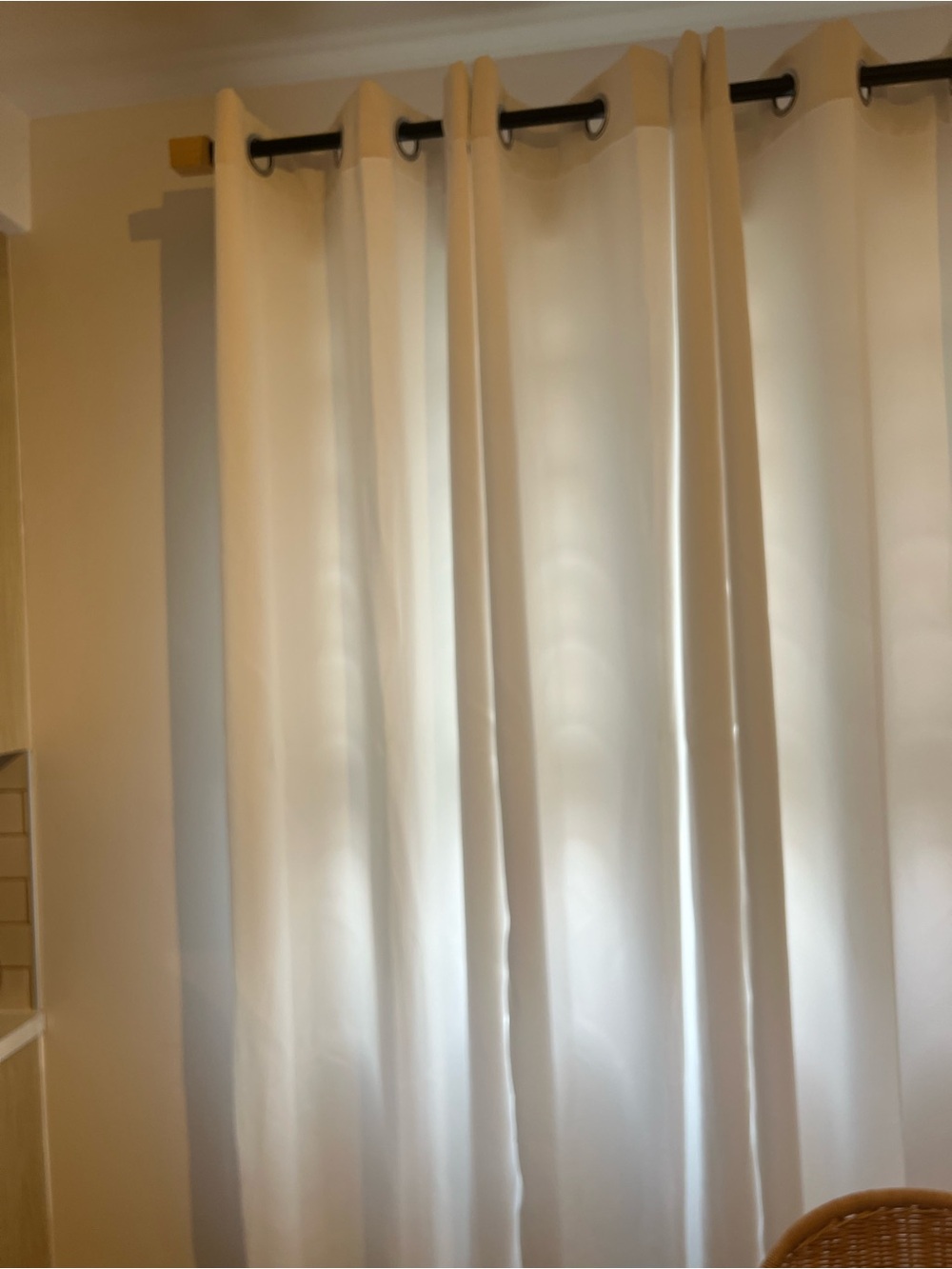 Grommet curtains white - 42 x 72 like new